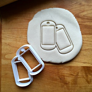 Military Dog Tags Cookie Cutter in Multiple Sizes