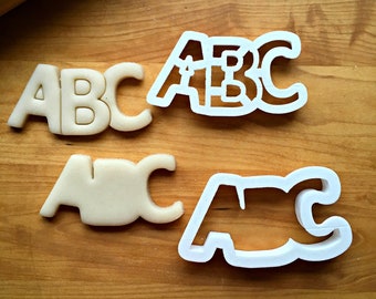 Set of 2 ABC Cookie Cutters/Multi-Size/Dishwasher Safe Available