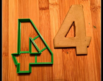 Number 4 Cookie Cutter/Multi-Size/Dishwasher Safe Available/Cuts Through the Center