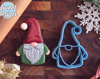 Santa Gnome Cookie Cutter in Multiple Sizes