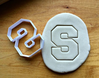Varsity Letter S Cookie  Cutter in Multiple Sizes