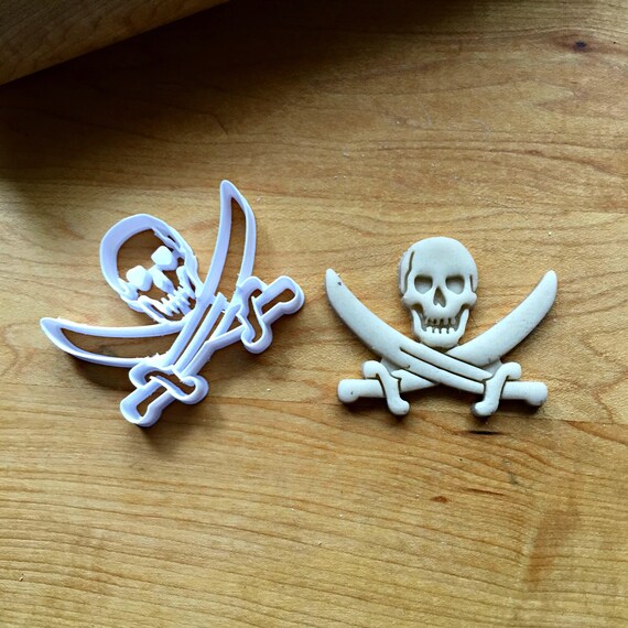 Jolly Roger Pirate Cookie Cutter 3D Printed Plastic Choice of Sizes Jolly Roger Pirate Cookie Cutter 3D Printed Plastic Choice of Sizes