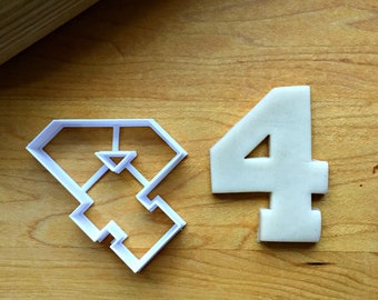 Varsity Number 4 Cookie Cutter/Multi-Size/Dishwasher Safe Available/Cuts Through