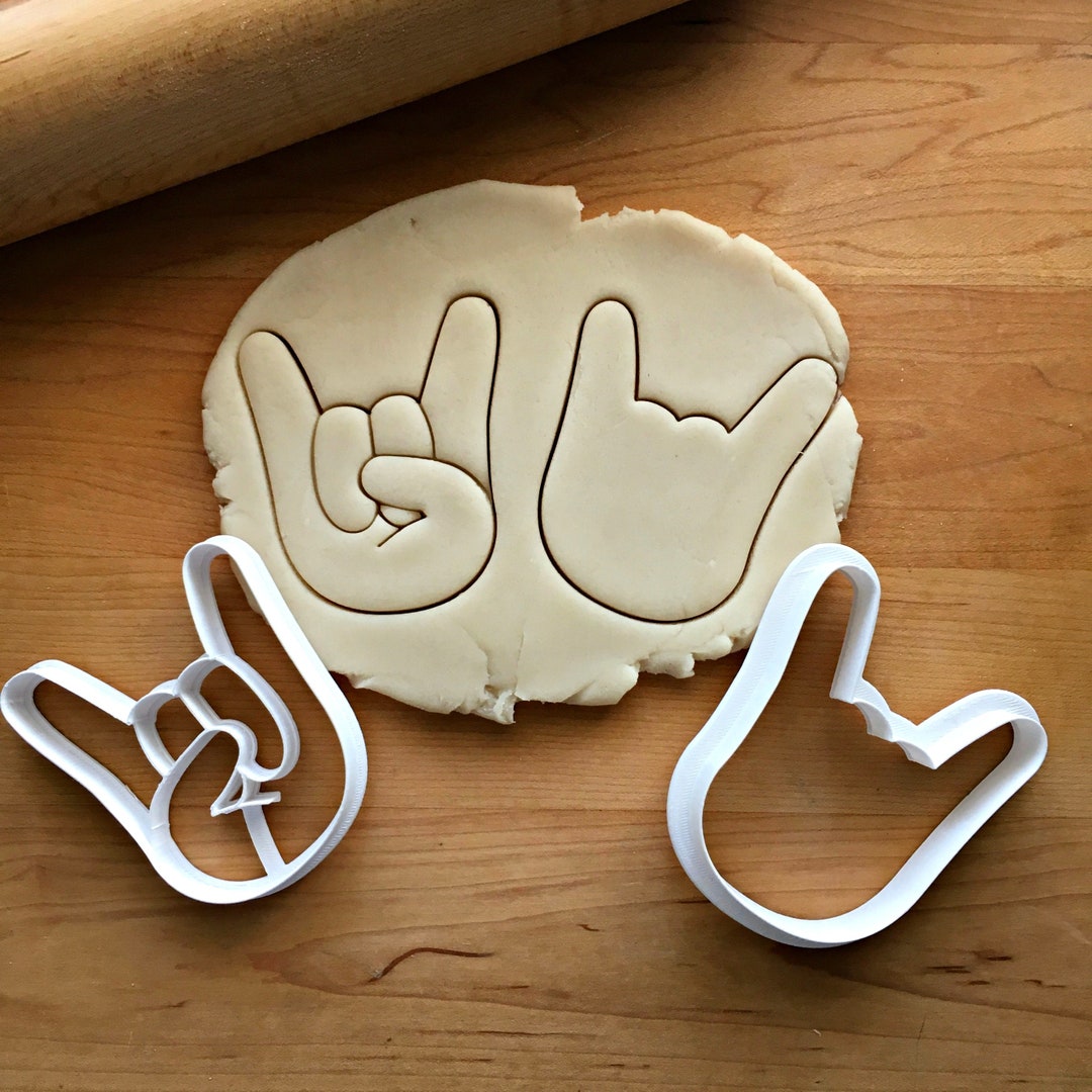 Set of 2 Sign of the Horns Cookie Cutters/multisize Etsy