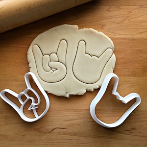 Set of 2 Sign of the Horns Cookie Cutters in Multiple Sizes