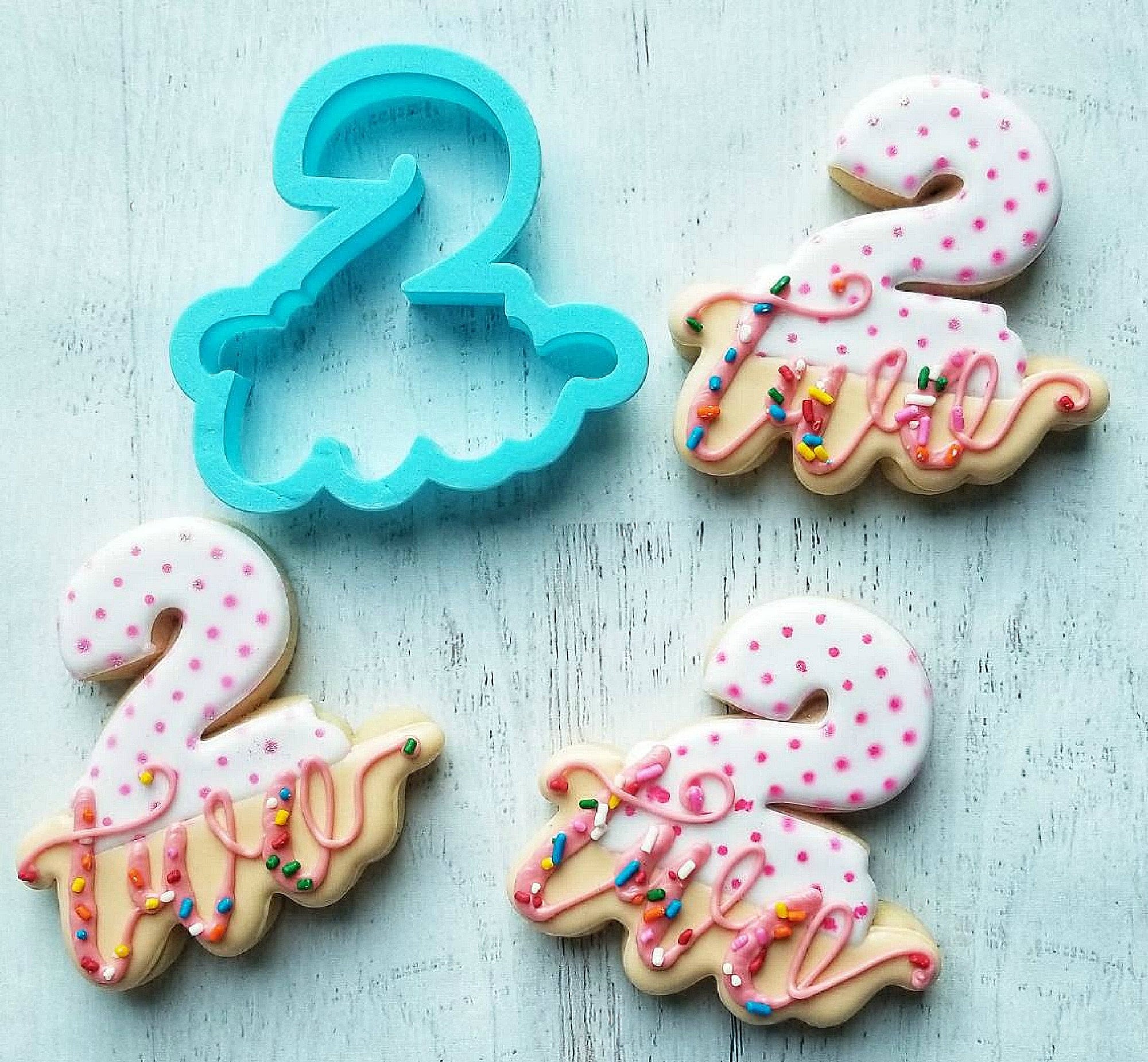 Lettered Number 2  Cookie  Cutter in Multiple Sizes