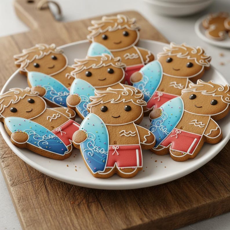Tropical Gingerbread Surfer and Girl Cookie Cutters Multi-size ...