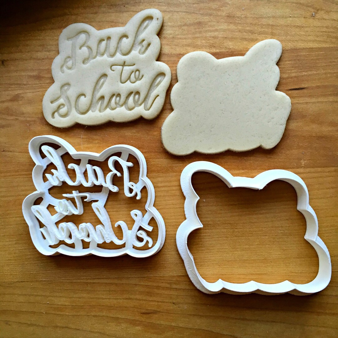 Set of 2 Back to School Script Cookie Cuttersmulti-size/choose Standard ...