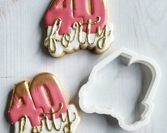 Lettered Number 40  Cookie Cutter/Multi-Size/Dishwasher Safe Available