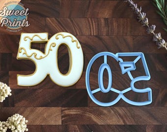 Number 50 Cookie CutterMulti-SizeCuts Through,