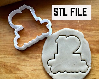 Digital STL File Download for Lettered Number 12 Cookie Cutter/Multi-Size