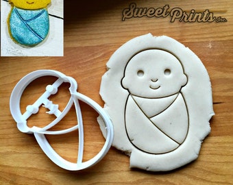 Swaddled Baby Cookie Cutter in Multiple Sizes