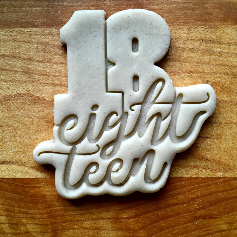 Lettered Number 18 Cookie Cutter/multi-size/dishwasher Safe - Etsy