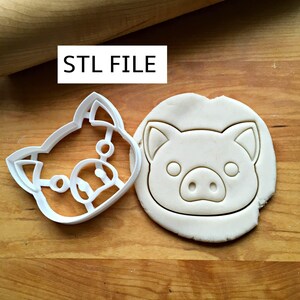 Digital STL File Download for Pig Face Cookie Cutter in Multiple Sizes