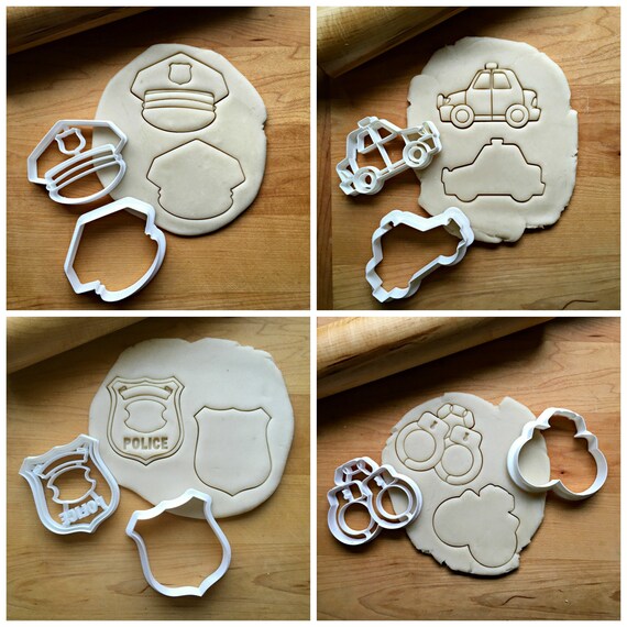 Set of 8 Police Cookie Cutters/multisize Etsy