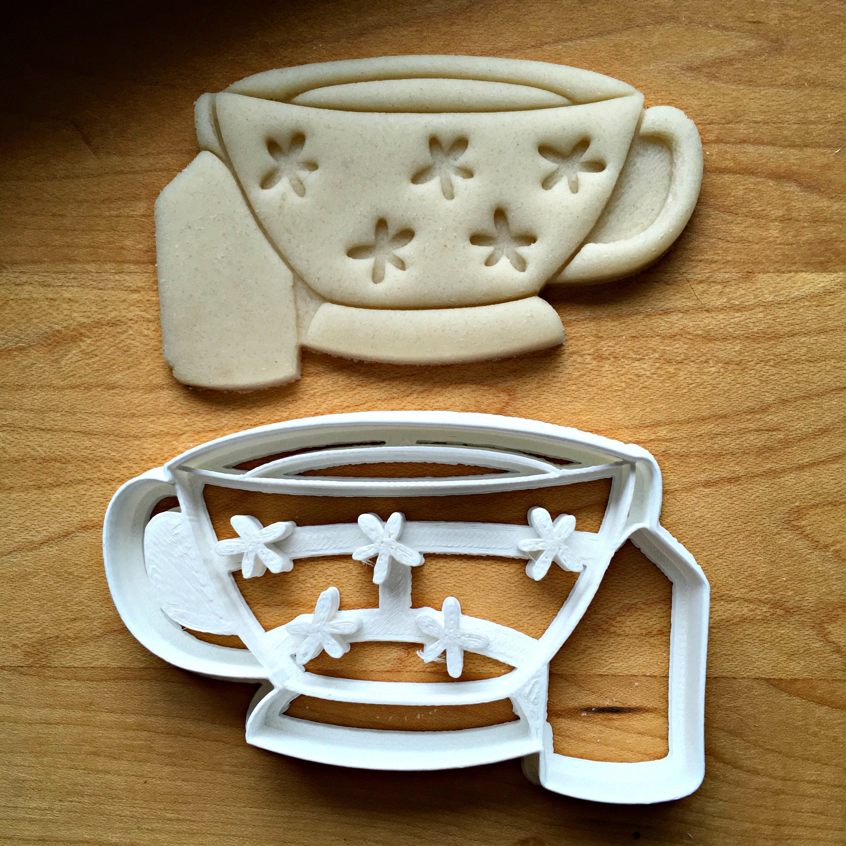 Set of 2 Flower Teacup Cookie Cutters/multisize Etsy