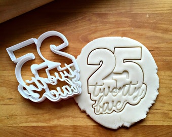 Lettered Number 25  Cookie Cutter/Multi-Size/Dishwasher Safe Available
