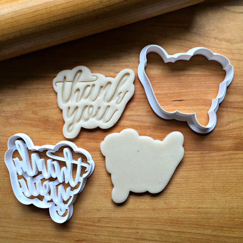 Set of 2 Thank You Cookie CuttersMulti-SizeDishwasher Safe Available