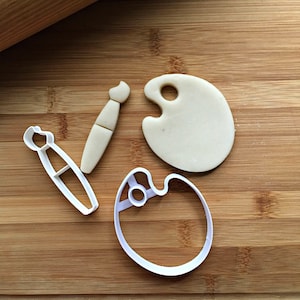 Paint Palette and Artist Brush Cookie Cutter Set of Two in Multiple Sizes