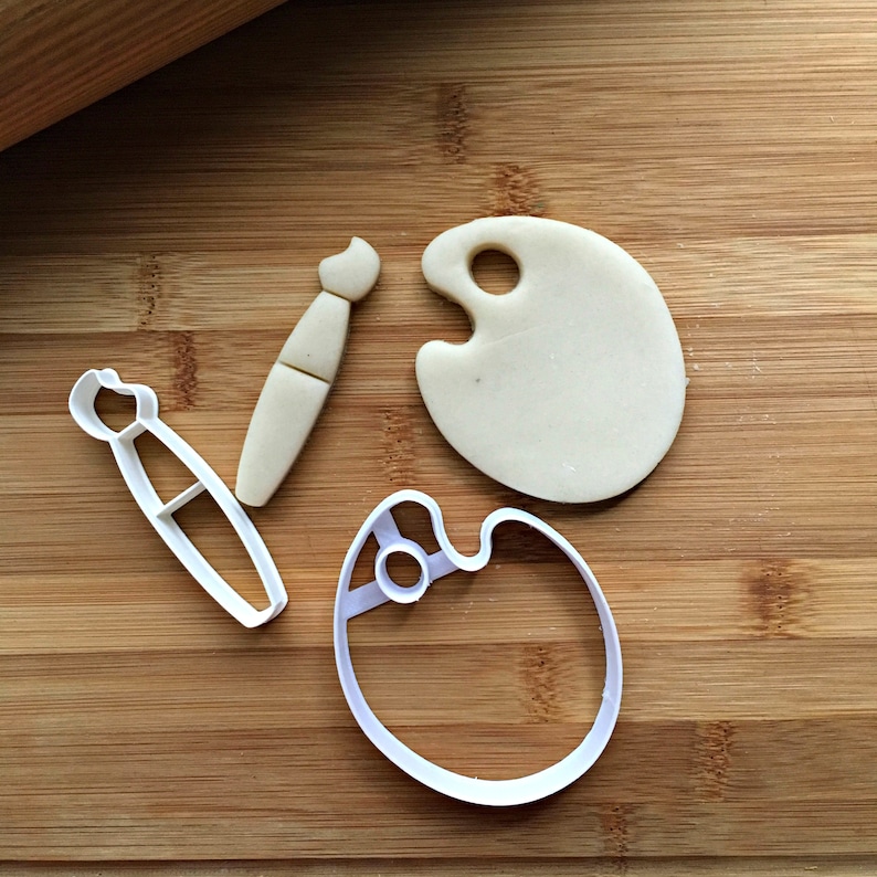 Paint Palette and Artist Brush Cookie Cutter Set of Etsy