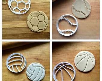 Set of 4 Sports Ball Cookie Cutters/Multi-Size