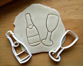 Champagne Bottle and Glass Cookie Cutter Set/Multi-Size