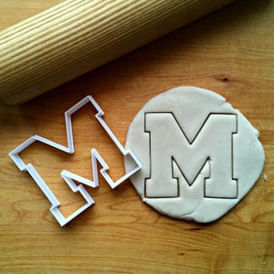 Varsity Letter M Cookie  Cutter in Multiple Sizes