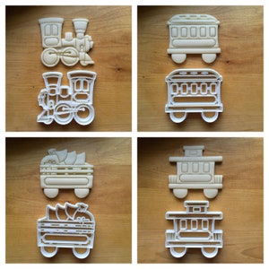 Set of 4 Train/Locomotive/Christmas Tree Cookie Cutters/Multi-Size