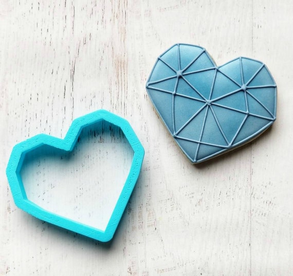 Geometric Heart Cookie  Cutter in Multiple Sizes