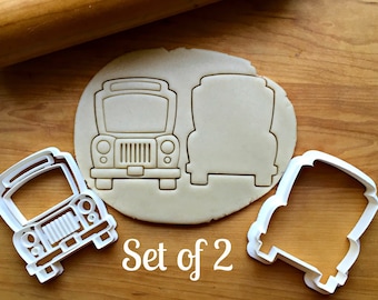 Set of 2 School Bus Cookie Cutters/Multi-Size