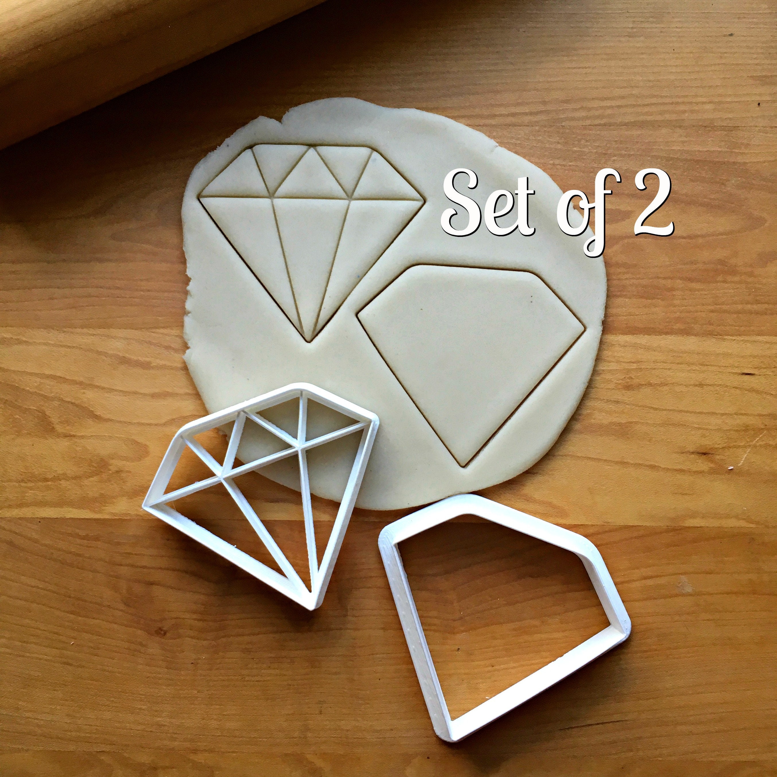 Set of 2 Diamond Cookie Cutters/MultiSize Etsy