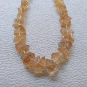 Citrine Rough Beads: Natural Gemstone, Approx 10&quot; Strand
