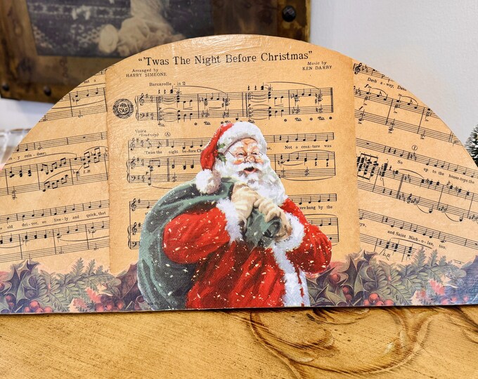 Vintage Santa Wall Art: 'Twas the Night Before Christmas Santa Wall Art,  Christmas Wall Art,Vintage Santa Wall Décor, Holiday Décor,