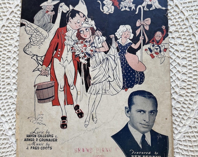 Vintage "Wedding of Jack and Jill" Sheet Music J Fred Coots Ben Bernie 1930s
