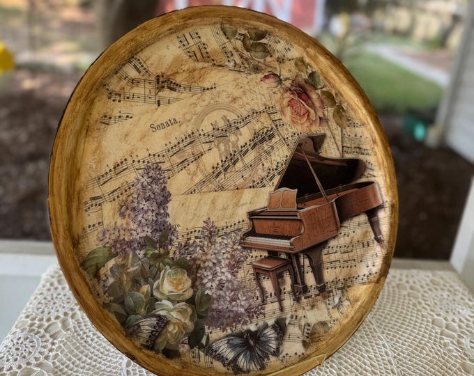 Handmade Shabby Chic Piano Music Tray – Thrifted, Seasonal Decor