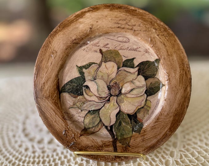 Magnolia Vintage Metal Tray Shabby Chic Upcycled Decor