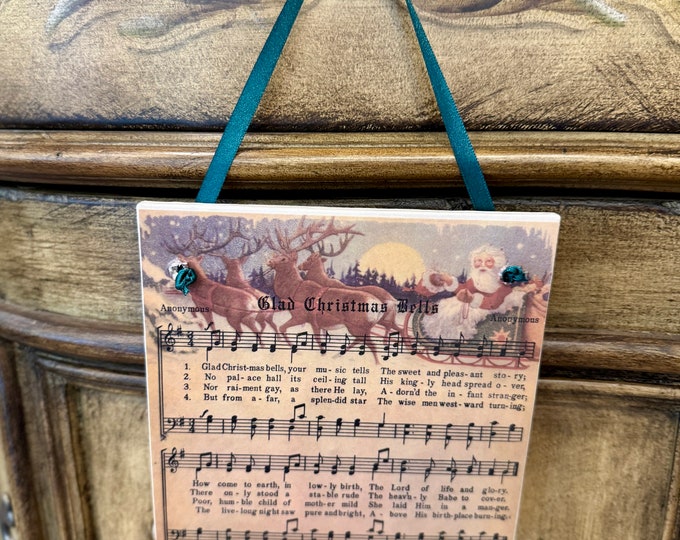 Christmas Mini Door Sign with Christmas Carol Merry Christmas Door Hanger, Christmas Decorations, Christmas Door Sign, Christmas Home Decor