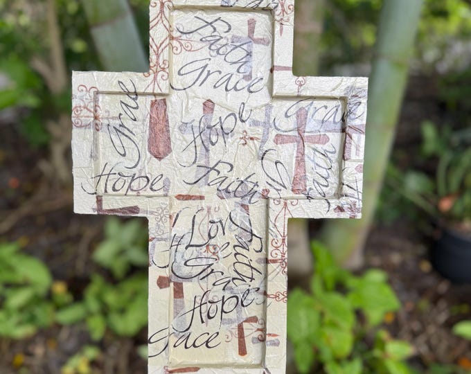 Wall art Christian, Wooden Cross gift