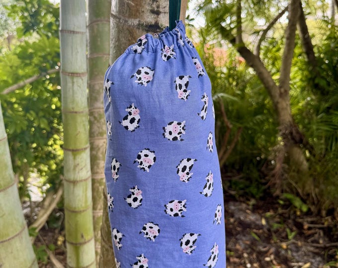 Plastic bag holder Grocery bag holder Cow Design