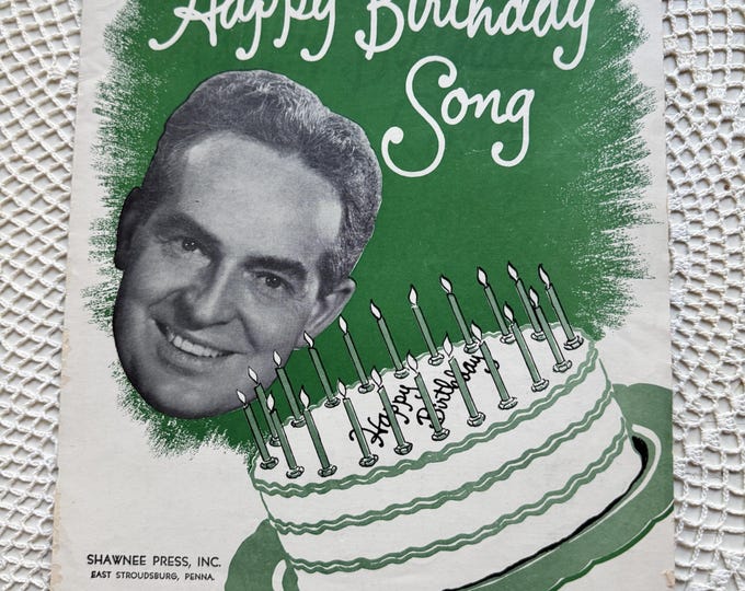 Vintage 1950 Fred Waring's New Happy Birthday Song Sheet Music