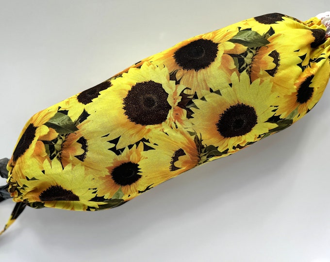 Plastic bag holder  Grocery bag holder Sunflower Design