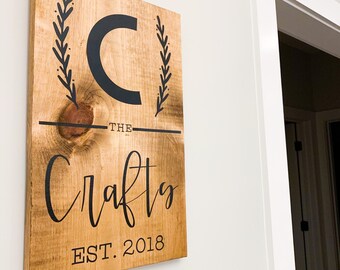 Last Name Sign | Last Name Sign Wood | Custom Name Sign | Established Wood Sign | Family Name Sign | Wedding Gift | Personalized Name Sign