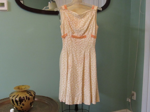 Vintage '50's French Brocade Couture Dress