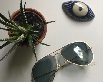 Vintage Ray Bans Aviators with *Blue* lenses