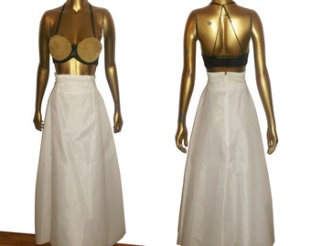 Vintage Sydney Bush Original White 100% Nylon Long Crinoline Full Skirt  Size 10