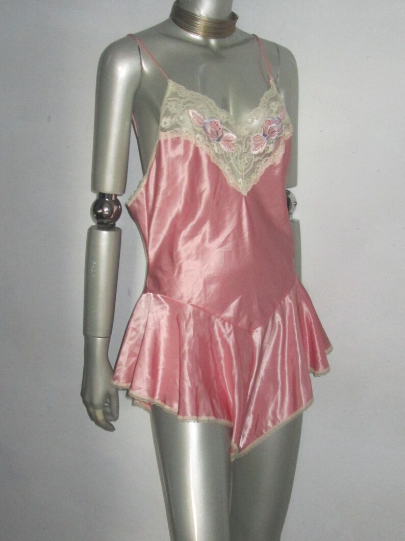 VTG Val Mode Lingerie Pink Beige Multicolr Scallop Floral Leaf - Etsy
