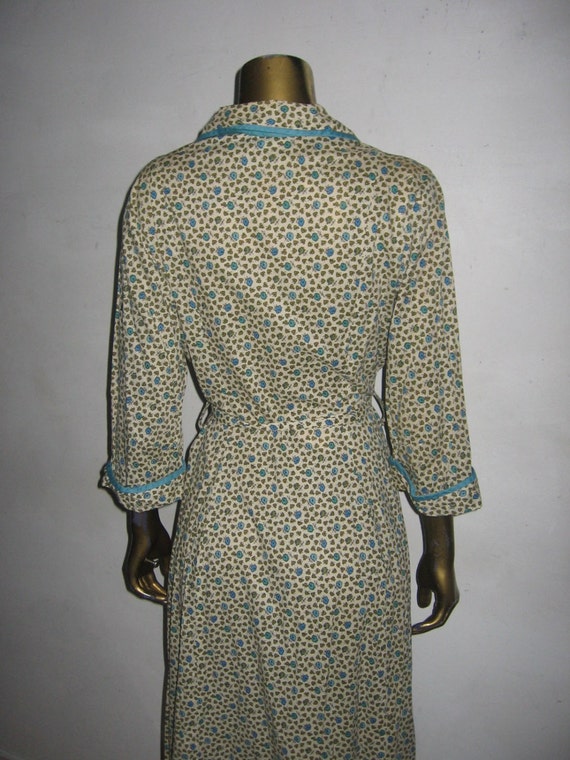 Vintage Loungees Floral Print Dress Multi-Color Z… - image 5