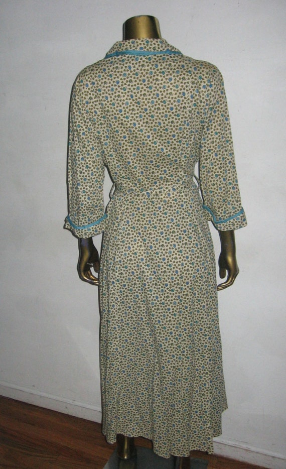 Vintage Loungees Floral Print Dress Multi-Color Z… - image 4