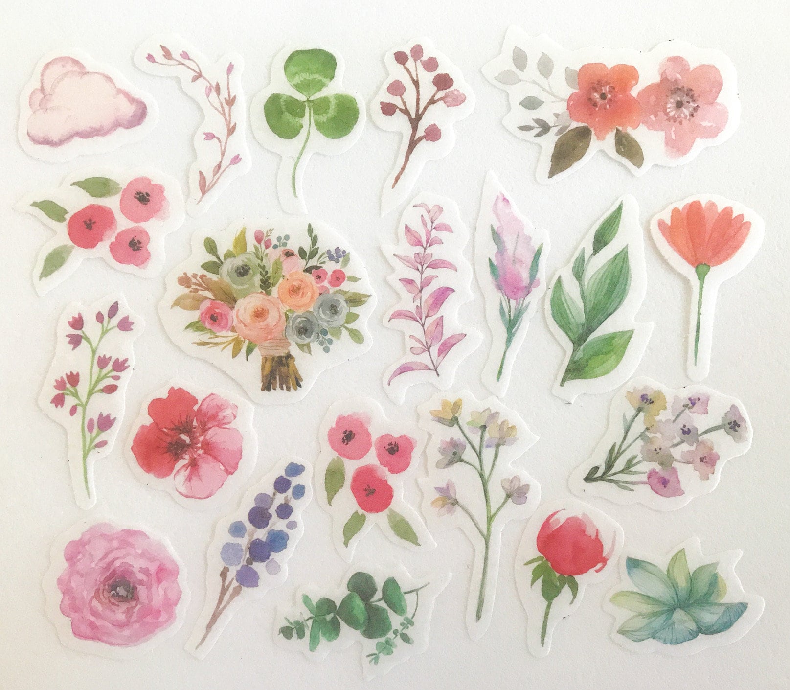 40 Watercolor Flower Stickers Watercolor Flower Bullet Etsy