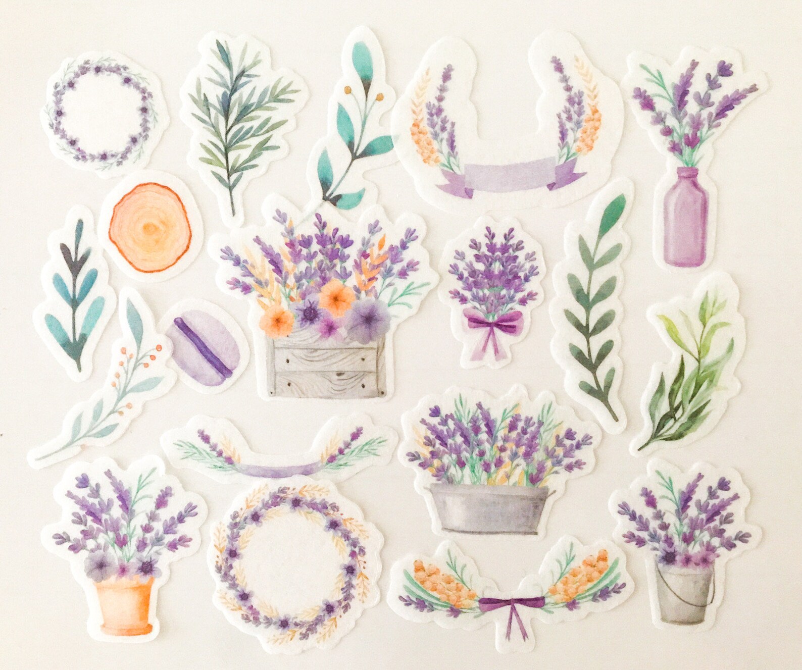 40 Watercolor Purple Flower Stickers Purple Flower Wreath Etsy